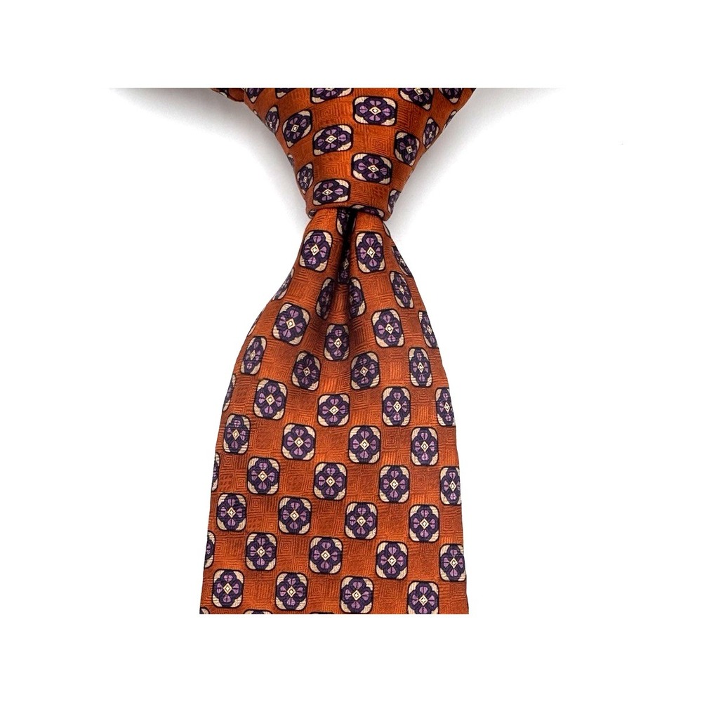 J Z Richards‎ Silk Tie Men 64x4 Long Orange Purple Designer Stain Resistant USA